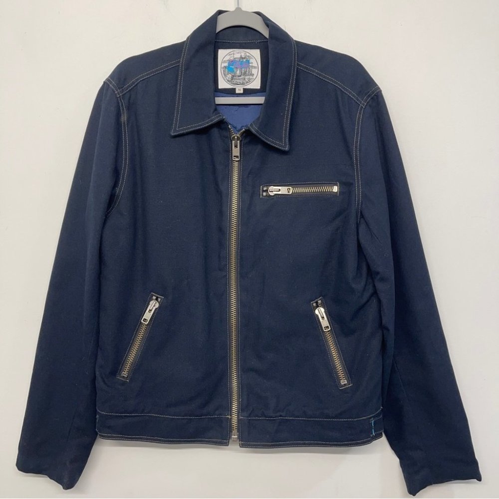7 For All Mankind Navy Blue Insulated Jacket M Full Zip